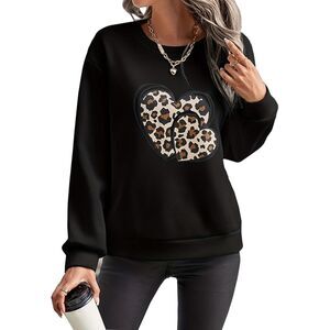 Womens Fleece Lined Y2k Graphic Fall Winter Sweatshirt Size Medium